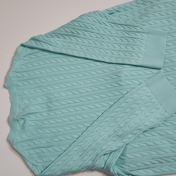 Talbots Blue Cable Knit Cardigan Sweater - Picture 7 of 7